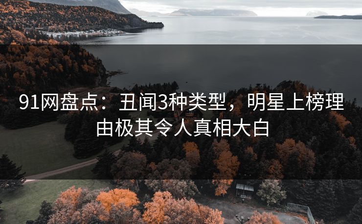 91网盘点：丑闻3种类型，明星上榜理由极其令人真相大白