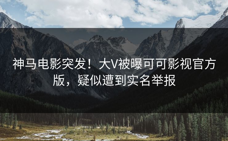 神马电影突发！大V被曝可可影视官方版，疑似遭到实名举报