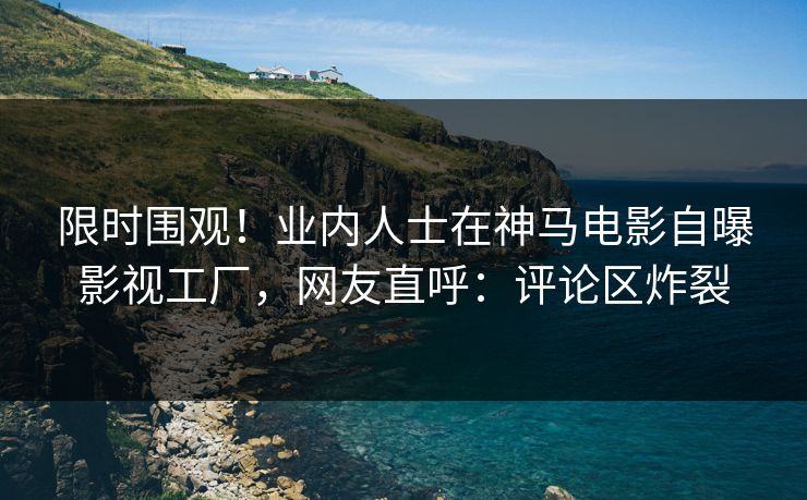 限时围观！业内人士在神马电影自曝影视工厂，网友直呼：评论区炸裂