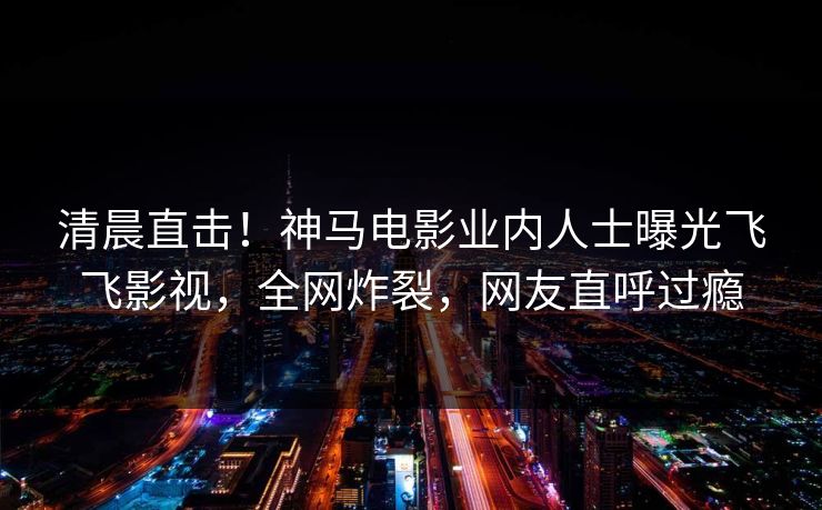 清晨直击！神马电影业内人士曝光飞飞影视，全网炸裂，网友直呼过瘾