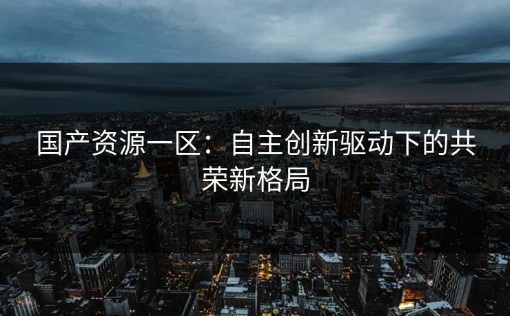 国产资源一区：自主创新驱动下的共荣新格局