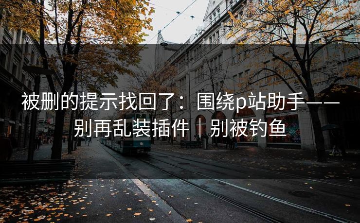 被删的提示找回了：围绕p站助手——别再乱装插件｜别被钓鱼