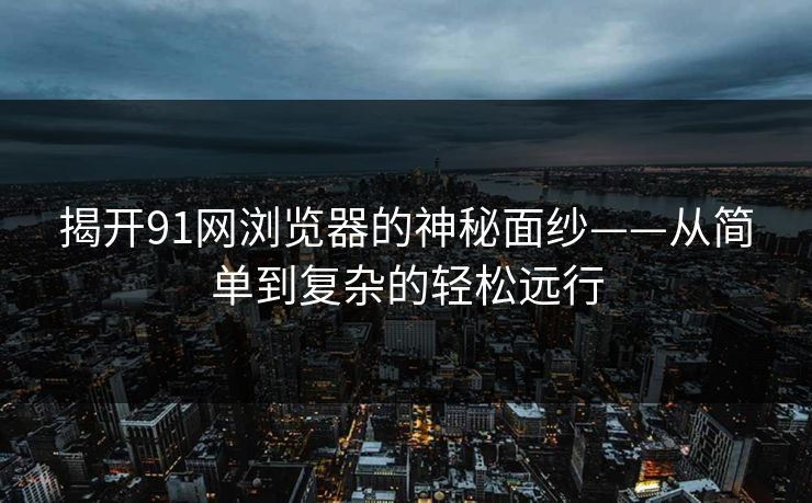 揭开91网浏览器的神秘面纱——从简单到复杂的轻松远行